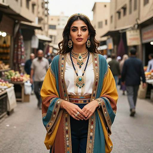 Confident Modern Egyptian Woman in Market