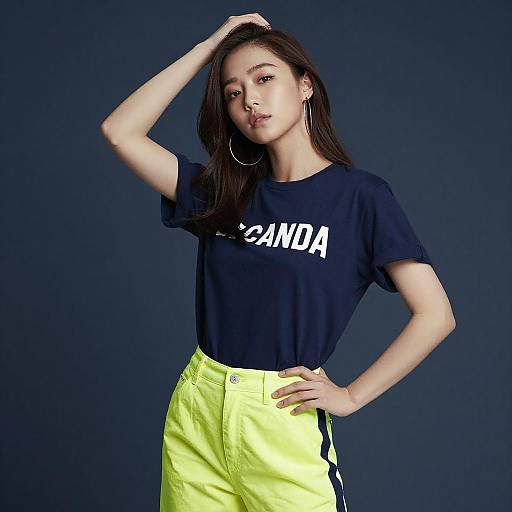 Confident Young Woman in Stylish Outfit