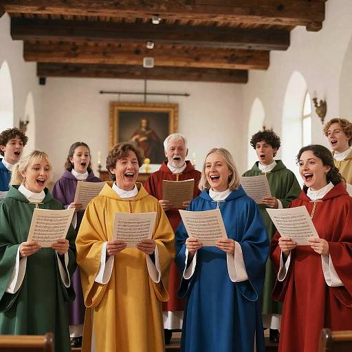 Joyful Evangelical Choir in Bright Church