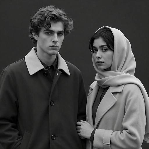 Intimate Black-and-White Couple Portrait