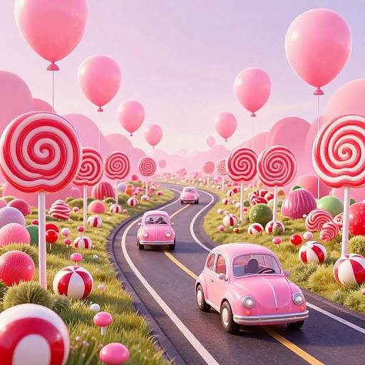 Whimsical 3D Candy Fantasy Landscape
