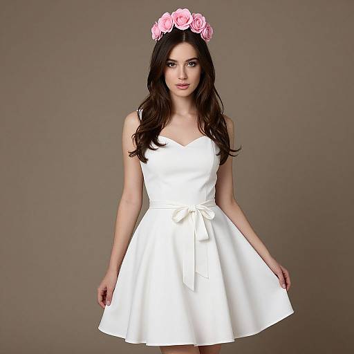 Woman in Smash Cake Dress with Rose Crown