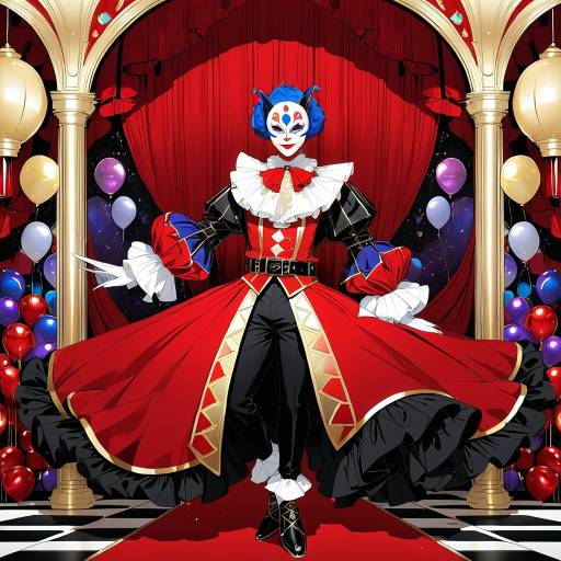 Eccentric Jester with Balloons and Velvet Eccentric Jester with Balloons and Velvet