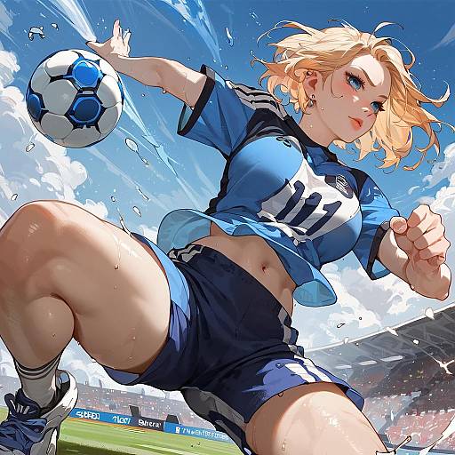 Dynamic Soccer Action Scene