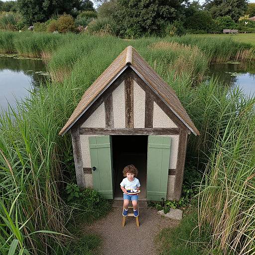 Aerial View of Countryside Boathouse