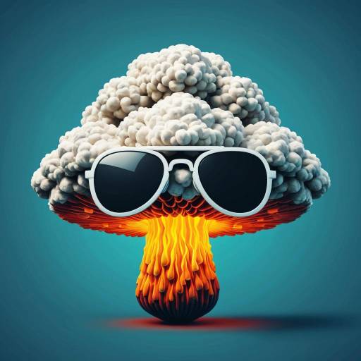 Nuclear Mushroom Cloud Emoji with Aviator Glasses
