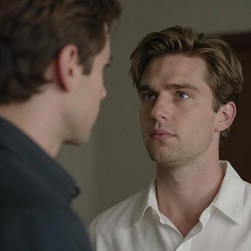 Two Men in Intense Conversation