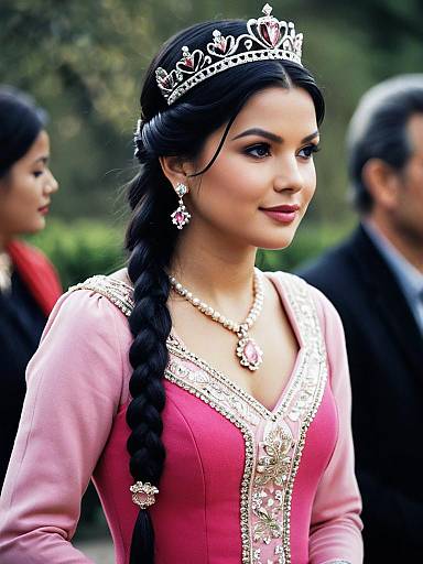 Pink Royal Jasmine-Style Portrait Closeup