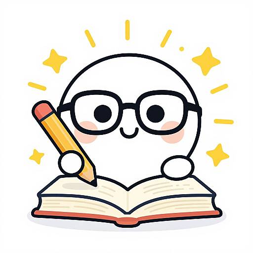 Cute Cartoon Book Character Clip Art