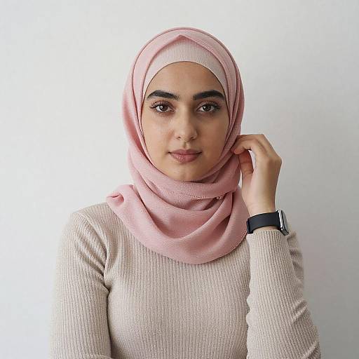 Young Woman in Pink Hijab Photography