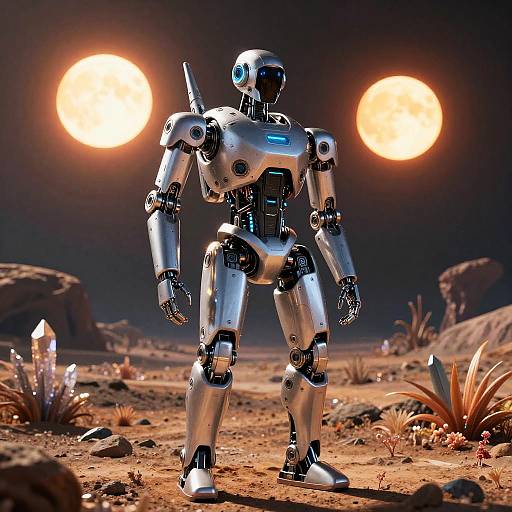 High-Tech Robot on Alien Planet