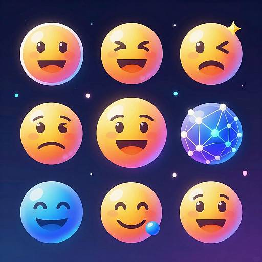 Futuristic AI Emoji Icon Set