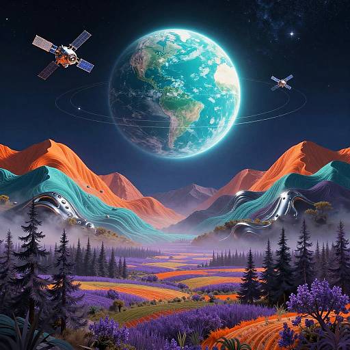 Retro Sci-Fi Dreamy Nocturne Poster