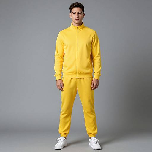 Man in Yellow Tracksuit Pose