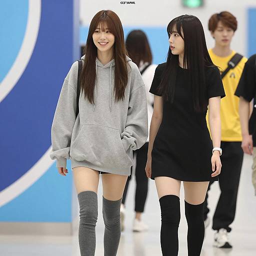 Anime Overlay Photo of Two Women