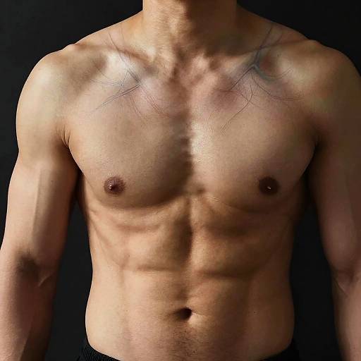 Muscular male torso with prominent veins