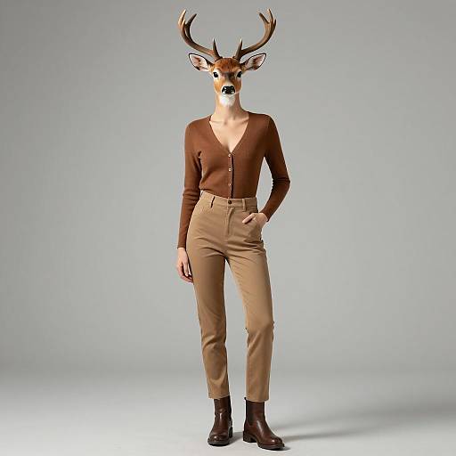 Fashionable Woman in Deer Costume
