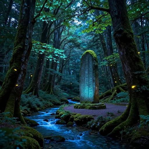 Bioluminescent Twilight Forest