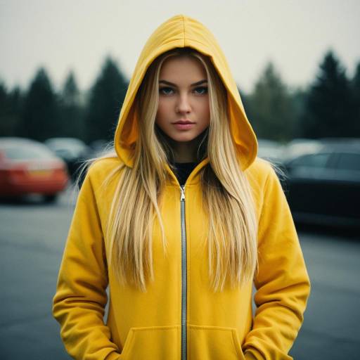 Blonde Girl in Yellow Costume Portrait
