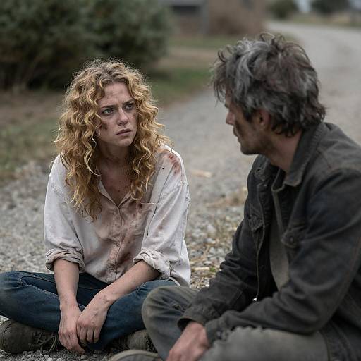 Intense Portrait of Two Distressed Souls