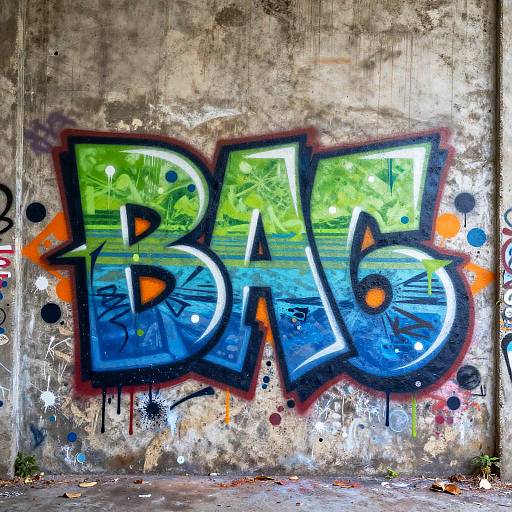 Graffiti Tags on Urban Alley Wall