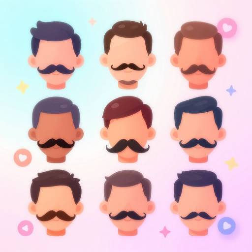 Cheerful Mustache Filter App Illustration