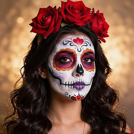 Vibrant Sugar Skull Face Paint