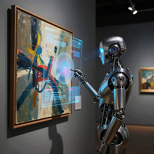 Futuristic AI Art Detective Analysis