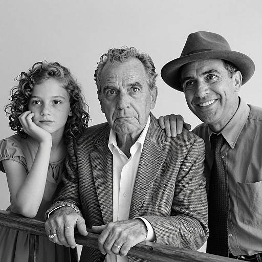 Emotive Black and White Portrait of Three