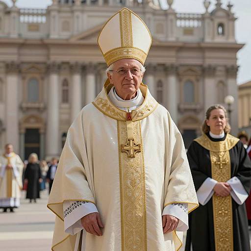 Humorous Cardinal Costume in Grand Cathedral