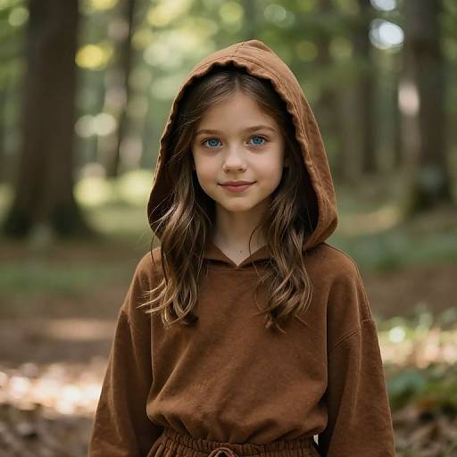 Serene Girl in Enchanted Forest