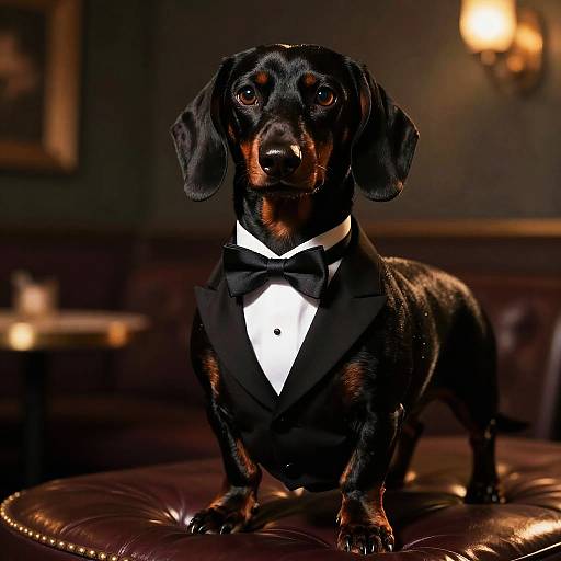 Dapper Dachshund in Jazz Speakeasy