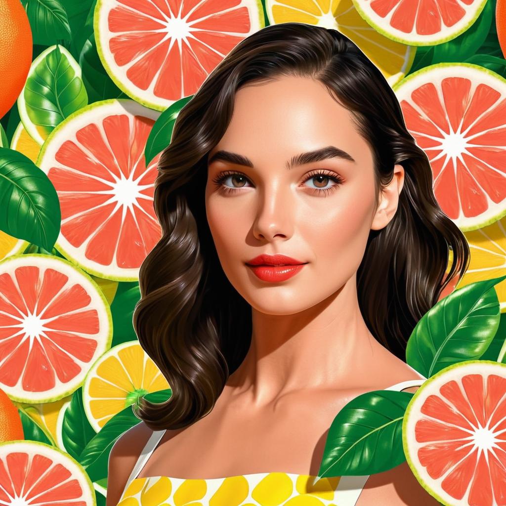 Gal Gadot as a Whimsical Grapefruit