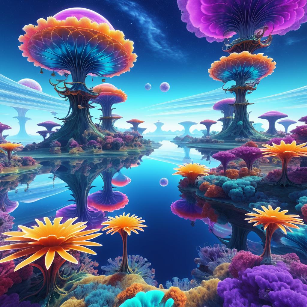 Surreal Alien Fractal Landscapes and Flora