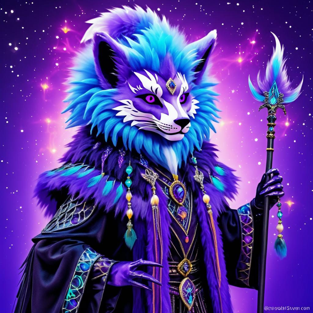 Mystical Skeletal Fox Sorcerer Artwork