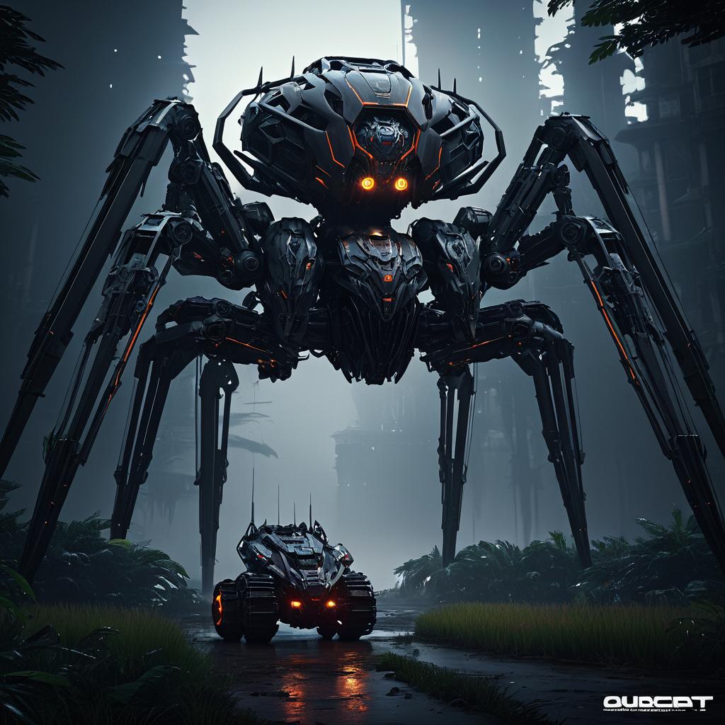 Epic Giant Spider Mech Concept Art