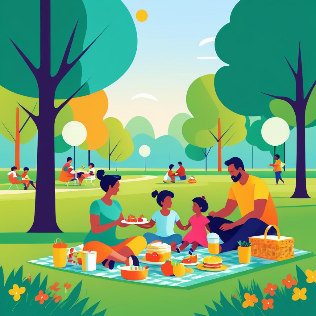 Vibrant Family Picnic in the Park