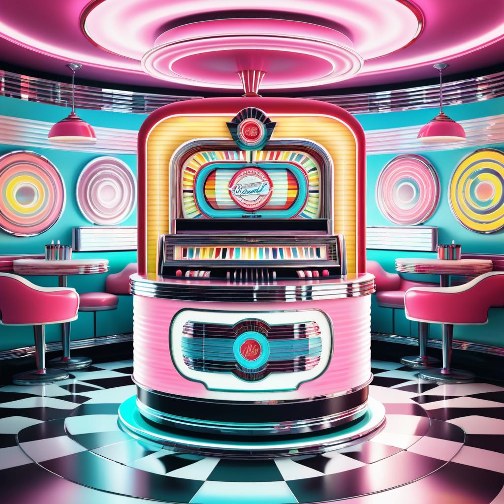 Vibrant 1950s Jukebox Digital Art