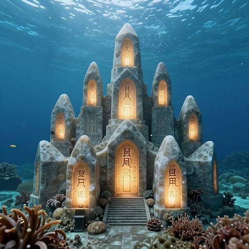 Whispering Marble Cathedral Beneath Ocean