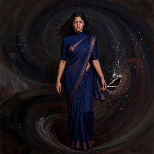 Hyperrealistic Woman in Saree Art