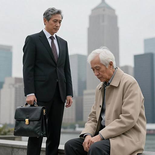 Businessmen in City Skyline Photograph