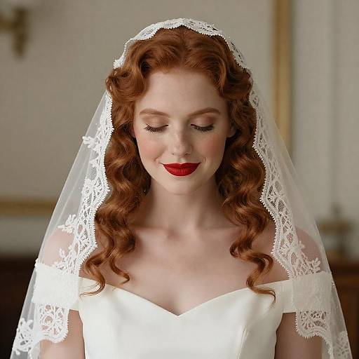 Elegant Bride with Curly Red Hair