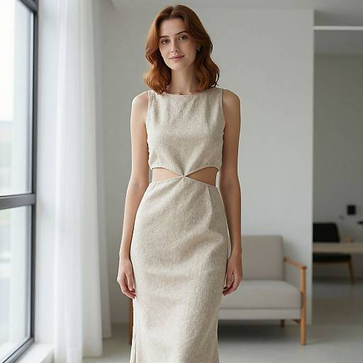 Elegant Woman in Minimalist Apartment