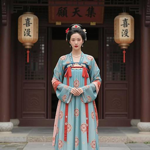 Elegant Mulan Dress in Traditional Setting