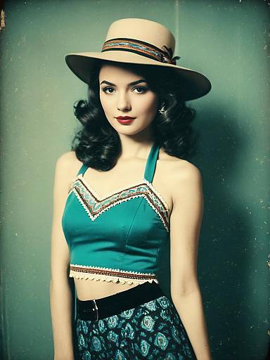 Bohemian Woman in Tribal Print Outfit