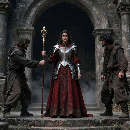 Regal Warrior in a Dark Archway