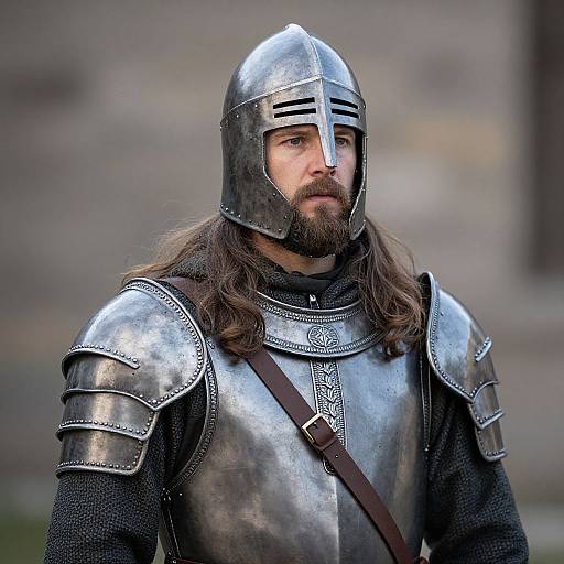 Medieval Bearded Warrior in Armor
