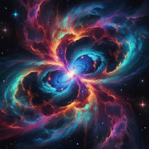 Vibrant Celestial Nebula in Starry Sky Vibrant Celestial Nebula in Starry Sky