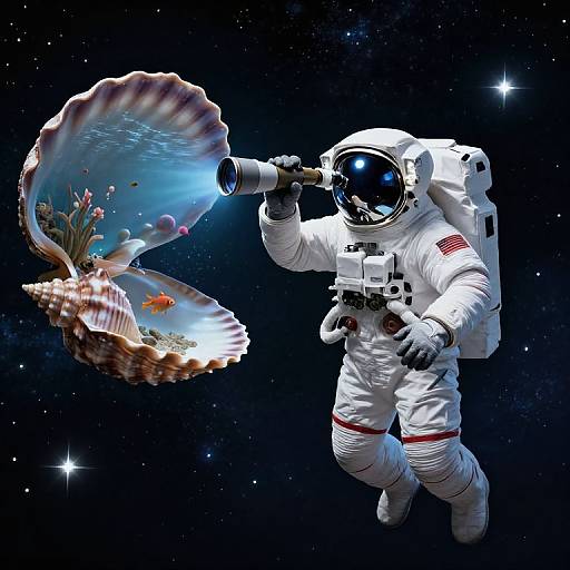 Astronaut Exploring Underwater Cosmos