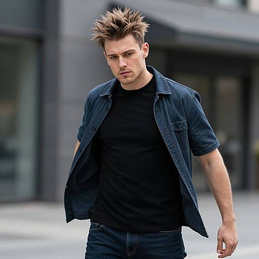 Realistic Portrait of Modern Spiky Hair